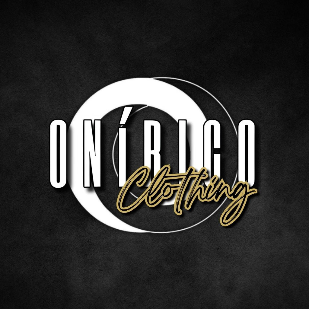 Logo de onirico clothing diseñado, color blanco con dorado